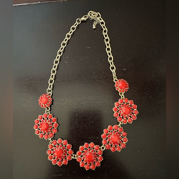 Francesca’s Gold & Orange Necklace EUC - Picture 2 of 2